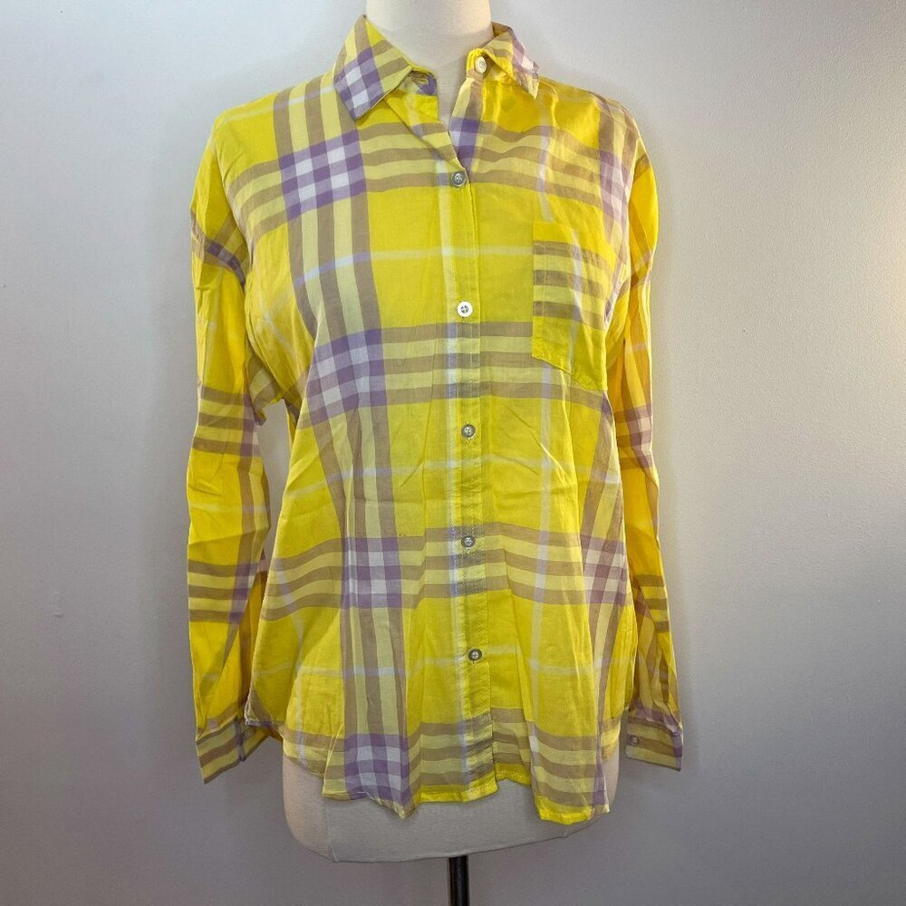 BUFFALO David Bitton Women's Lemon Plaid Button up Patti Shirt - Medium - NWT$45